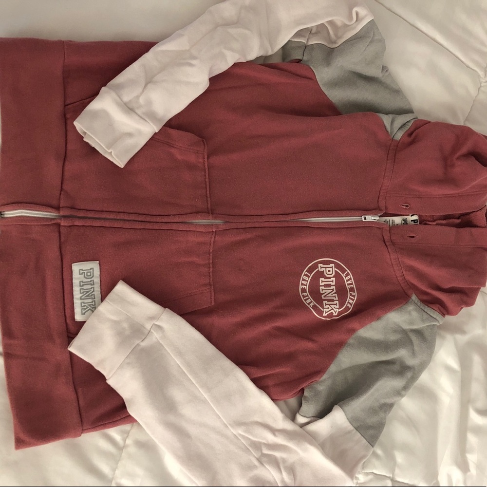 Zip up jacket from pink multicolored